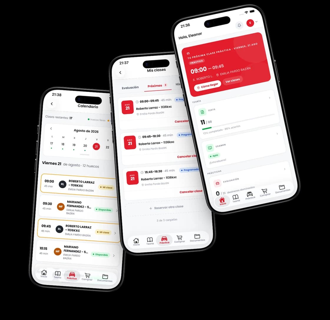 Calendario de prácticas Autius en la app