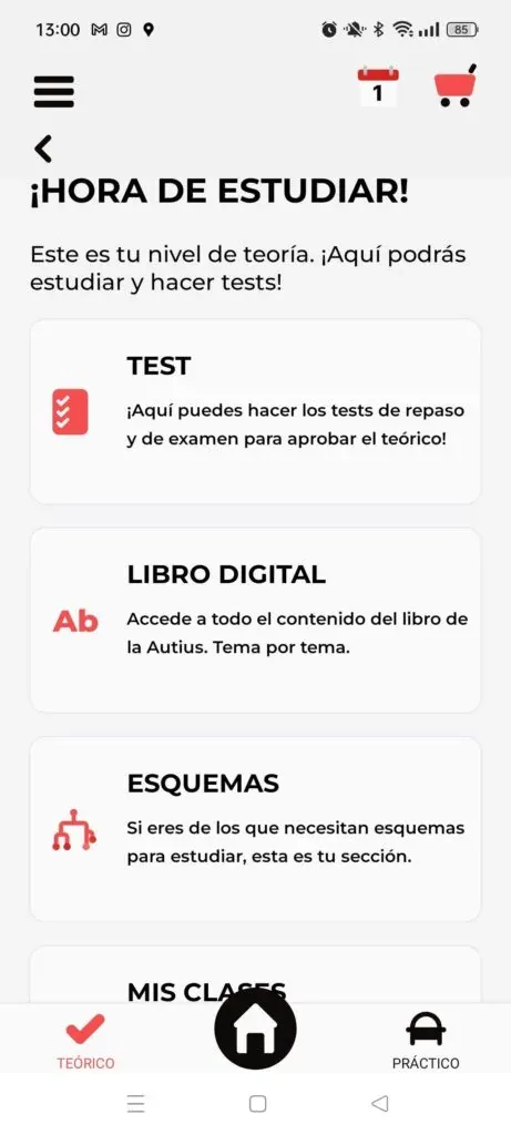 carnet de coche en Valencia hora de estudiar