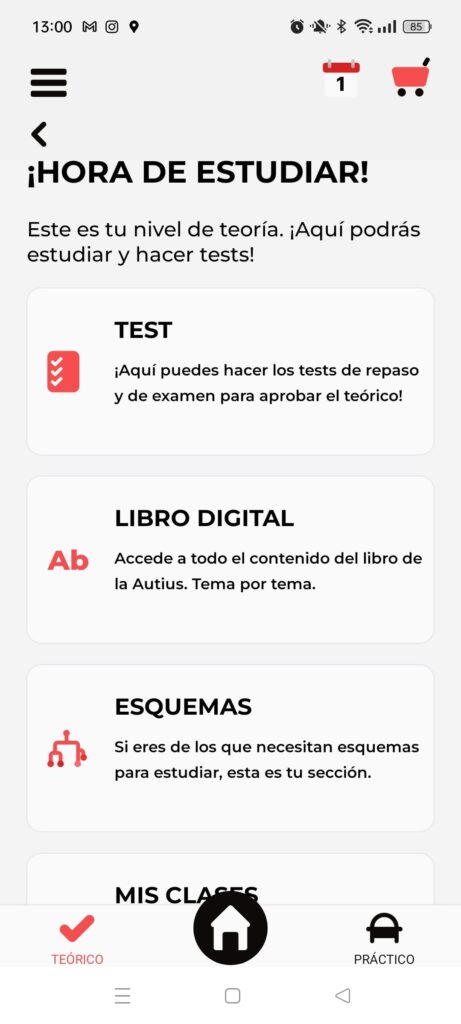 carnet de coche en Valencia hora de estudiar